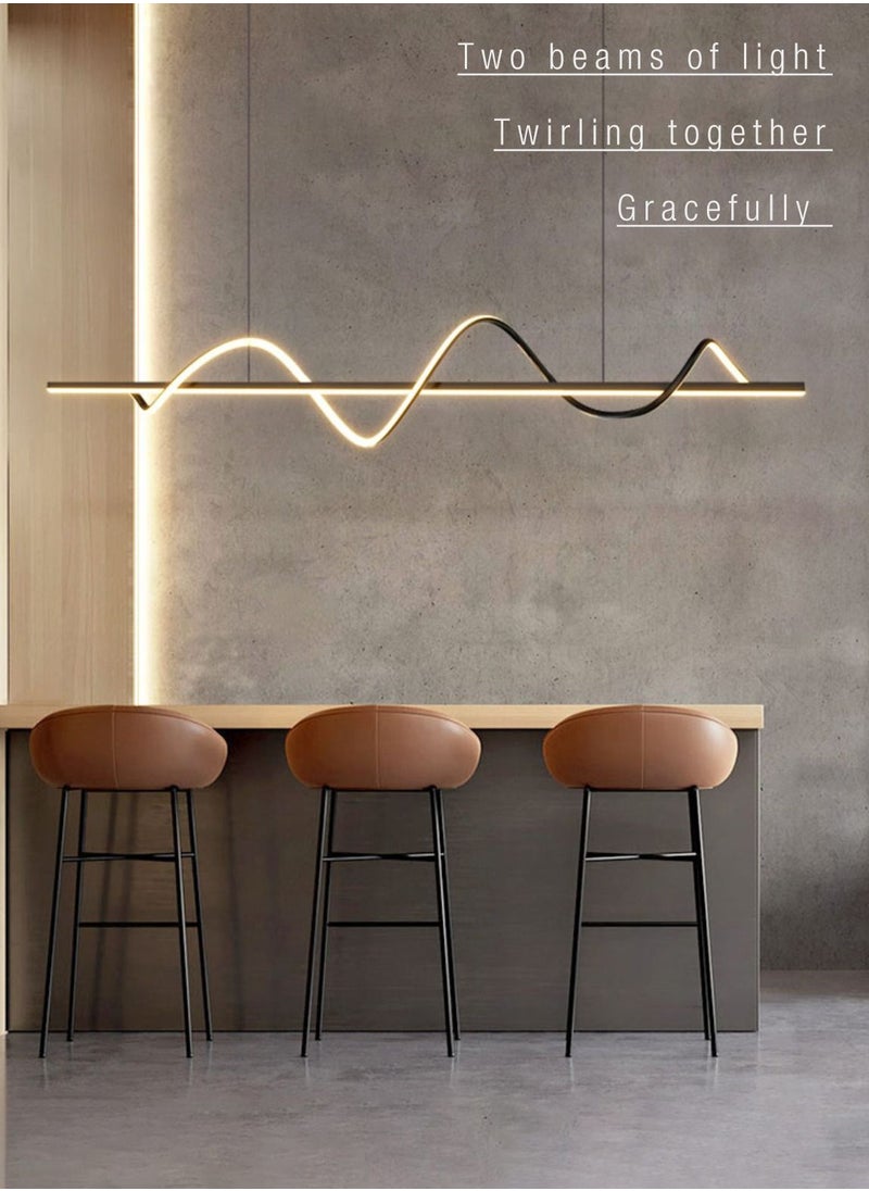 Merry Moments - Architectural Pendant Light Ceiling Light Chandelier Hanging Light for Living Room Bedroom Dining Office Retail Spiral Design Three Lights Colour Adjustable 50W L120 cm - Image 1