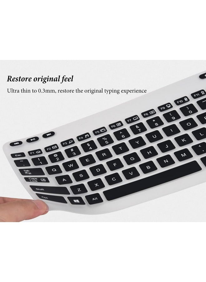 CASEDAO - Keyboard Cover for Logitech K360 Wireless Desktop Keyboard, Logitech MK360 Keyboard Protector, Logitech MK360 K360 Keyboard Accessories-Black - Image 1