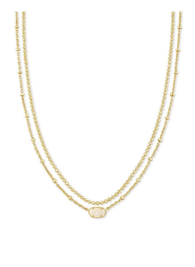 Kendra Scott Kendra Scott Emilie Multi-Strand Necklace for Women, Fashion Jewelry, 14k Gold-Plated, Iridescent Drusy  - Image 1