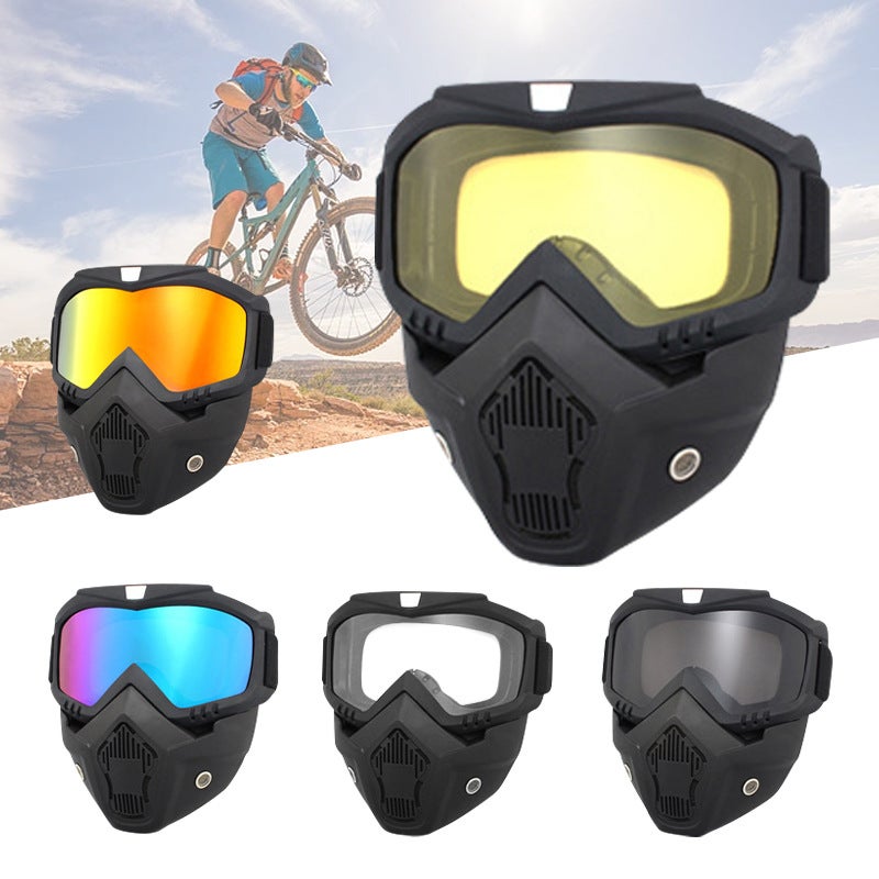 Motorcycle Goggles Windproof Dustproof Ski Glasses Face Mask - Image 1