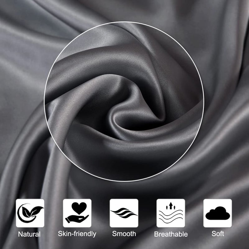 Ravmix 100% Silk Pillow Case for Hair and Skin with Hidden Zipper, Both Sides 21Momme Mulberry Silk Pillowcase Cooling Pillow Cover Standard Size 20×26inches, Gift for Women Men, 1PCS, Space Gray - Image 5