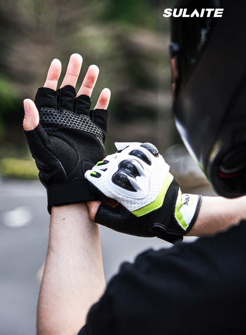 سولايت قفازات ركوب الدراجات النارية Sulaite G7 ترقية 3K ألياف الكربون مكافحة السقوط مزدوجة إصبع شاشة لمس إصبع كامل ونصف إصبع قفازات السفر الدراجات النارية - Image 1
