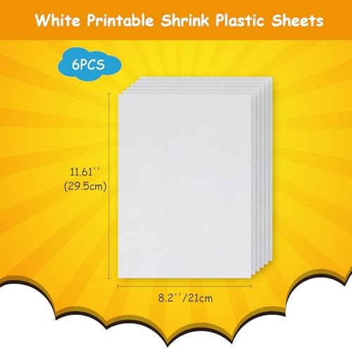 Csyidio 6 Sheets White Printable Shrink Paper for Inkjet Printer, DIY Crafts for Mother's Day, Father's Day, Easter, Christmas, Shrink Plastic Sheets for Creative Projects, 11.6 x 8.2 inch - Image 4