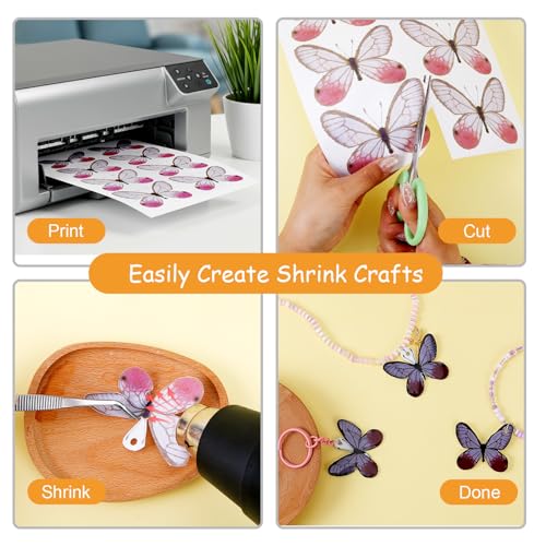 Csyidio 6 Sheets White Printable Shrink Paper for Inkjet Printer, DIY Crafts for Mother's Day, Father's Day, Easter, Christmas, Shrink Plastic Sheets for Creative Projects, 11.6 x 8.2 inch - Image 2