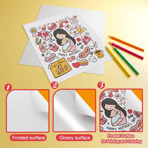 Csyidio 6 Sheets White Printable Shrink Paper for Inkjet Printer, DIY Crafts for Mother's Day, Father's Day, Easter, Christmas, Shrink Plastic Sheets for Creative Projects, 11.6 x 8.2 inch - Image 3