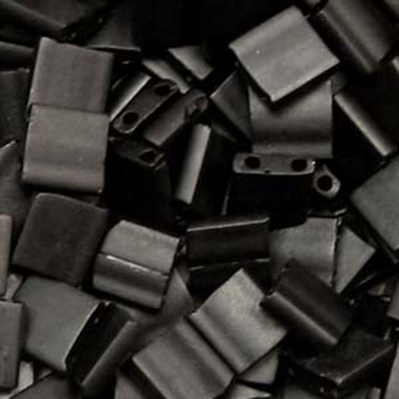 Matte Black 5mm Tila Beads 72 Gram Tube