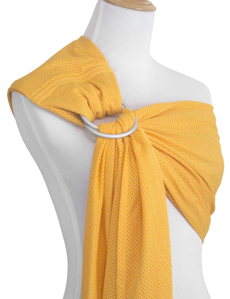 Vlokup Baby Water Ring Sling Carrier | Lightweight Breathable Mesh Baby Wrap for Infant, Newborn, Kids and Toddlers | Perfect for Summer, Swimming, Pool, Beach | Great for Dad Too Yellow - Image 5