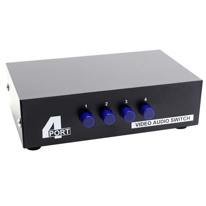Panlong 4-Way AV Switch RCA Switcher 4 in 1 Out Composite Video L/R Stereo Audio Selector Box for DVD STB Game Consoles - Image 2