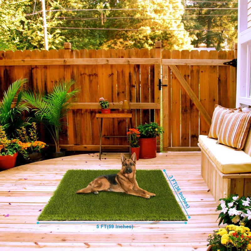 CooRug Artificial Grass Outdoor, 3x5 Ft Realistic Artificial Turf Grass Rug, Large Fake Grass for Dogs Indoor Outdoor Garden Lawn Landscape Patios Decoration - Image 3