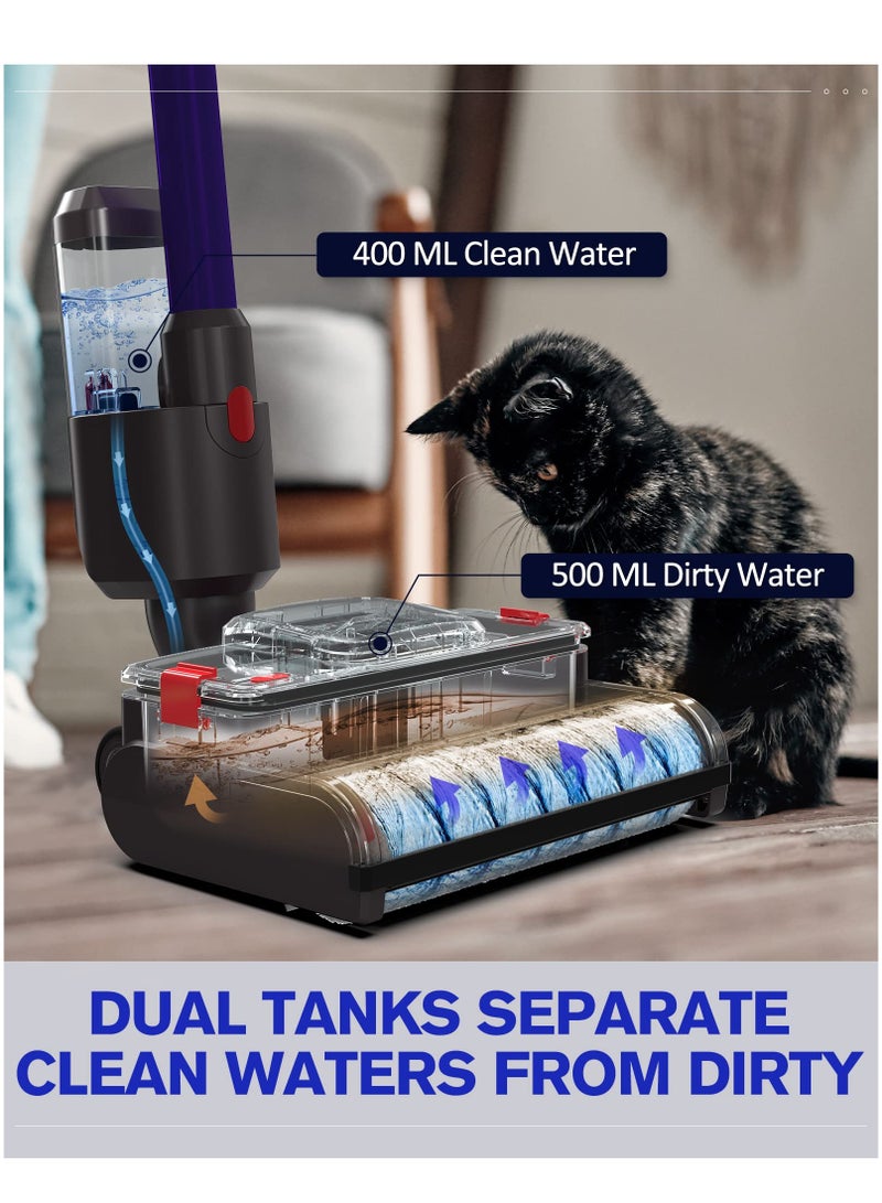 SYOSI Electric Wet Dry Mopping Head for Dyson V8 V7 V10 V11 V15 Vacuum Cleaner Automatic Cleaning Roller Brush for Sticky Messes and Pet Hair Steam Vacuum Filter Accessory for Hard Floors and Area Rugs  - Image 5