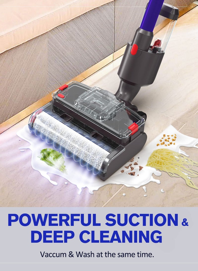 SYOSI Electric Wet Dry Mopping Head for Dyson V8 V7 V10 V11 V15 Vacuum Cleaner Automatic Cleaning Roller Brush for Sticky Messes and Pet Hair Steam Vacuum Filter Accessory for Hard Floors and Area Rugs  - Image 2