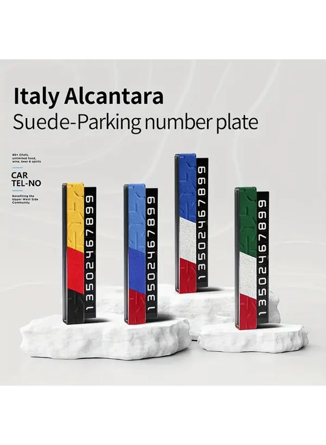 Italy Tricolor Adjustable Parking Number Plate Anti Slip Car Display - Image 1