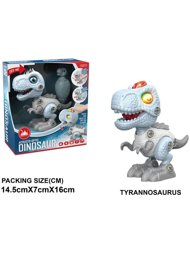 Children DIY Disassembly Dinosaur Model Toy Simulation Tyrannosaurus Rex Stegosaurus Combined Assembly With Sound And Light-Color:DIY Disassembly Velociraptor (146g): With Sound And Light (168 Box S - Image 3