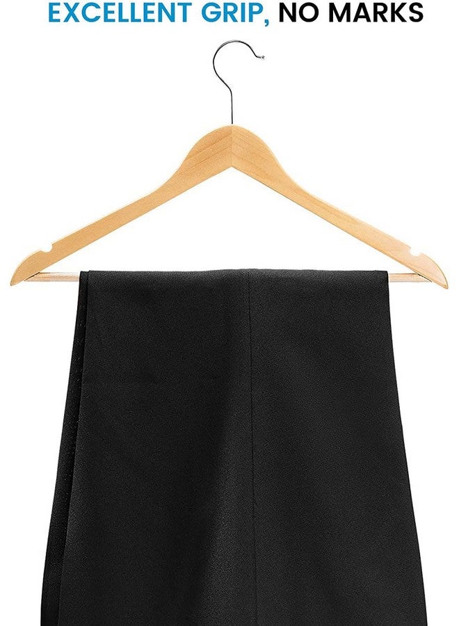 WHISKET Solid Wood Hangers,Premium Wood Hangers with 360-Degree Rotatable Hook and Notches, Natural, Heavy Duty Wood Hangers for Coats, Suits, Jackets, Closet (Beige) [Pack of 40] - Image 5