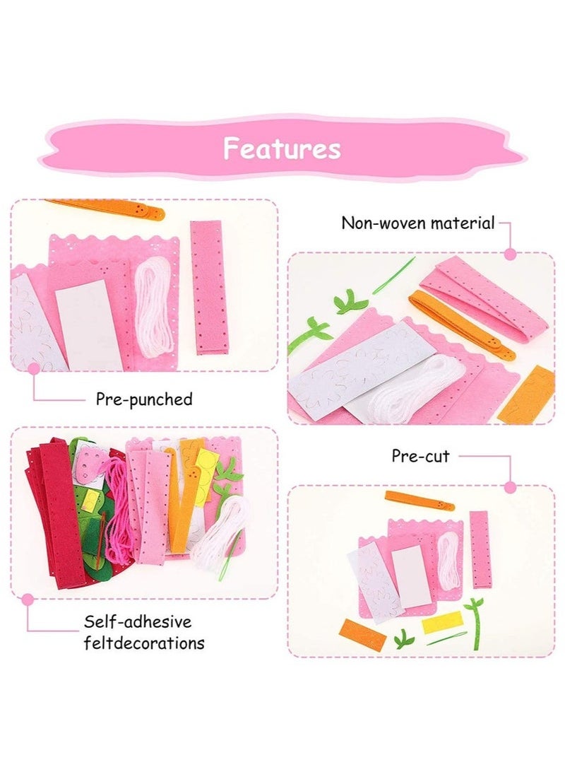 6 Pack Children Sewing Kit, Childrens Sewing Kits for Beginners, Kids Beginners Felt Craft Kit, Fabric DIY Crafts Handbag (6 Patterns)  - Image 3