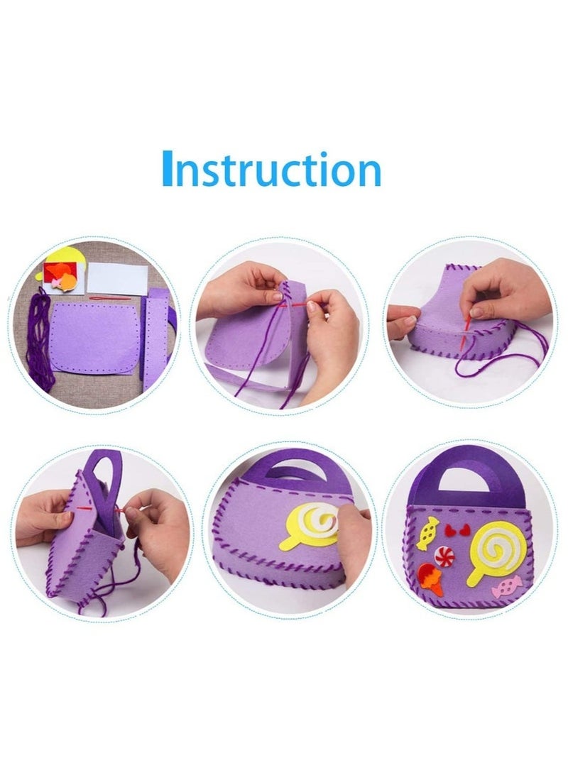 6 Pack Children Sewing Kit, Childrens Sewing Kits for Beginners, Kids Beginners Felt Craft Kit, Fabric DIY Crafts Handbag (6 Patterns)  - Image 5