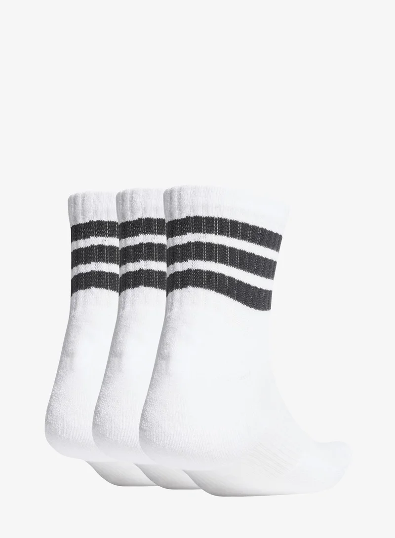 Adidas 3 STRIPES CUSHIONED SPORTSWEAR MID CUT SOCKS 3 PAIR PACK