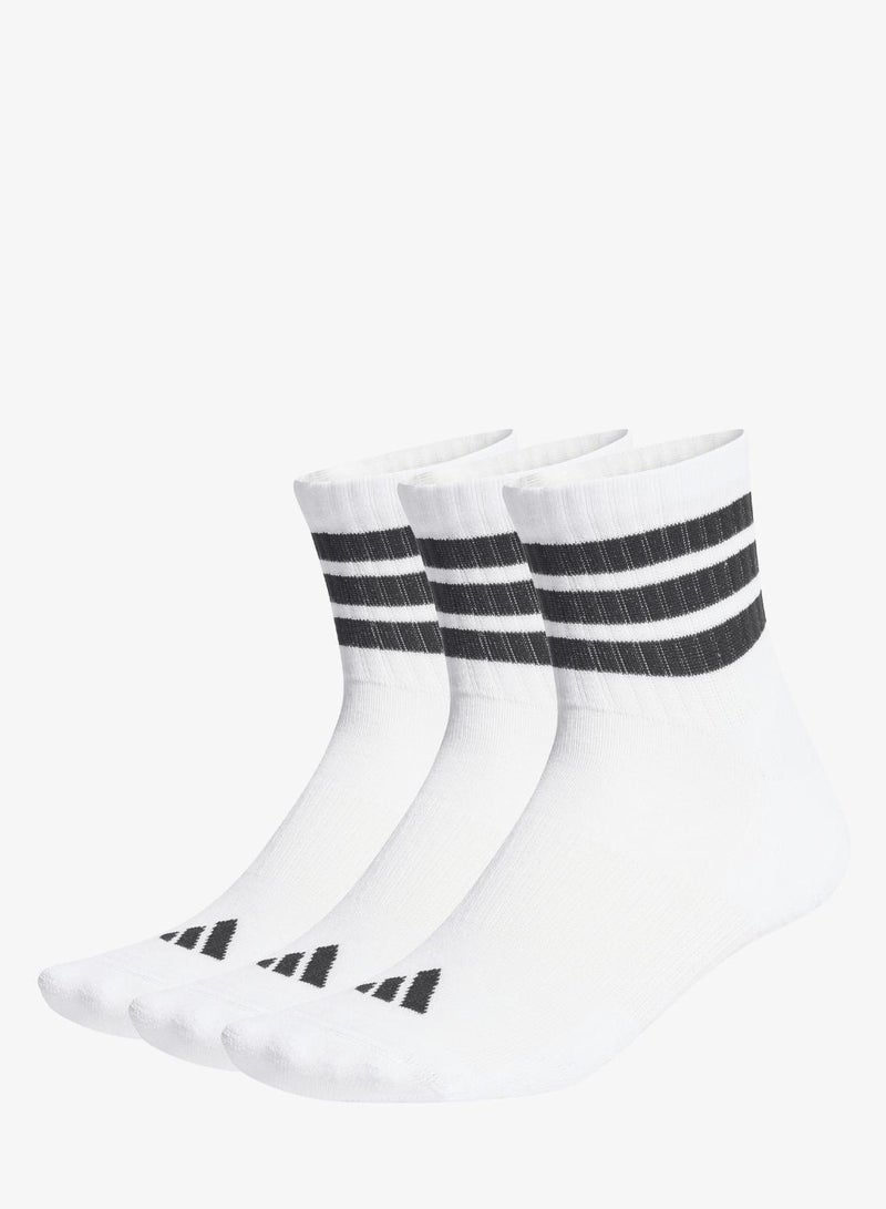 اديداس ثلاثة أزواج من جوارب 3 STRIPES CUSHIONED SPORTSWEAR MID CUT - Image 1