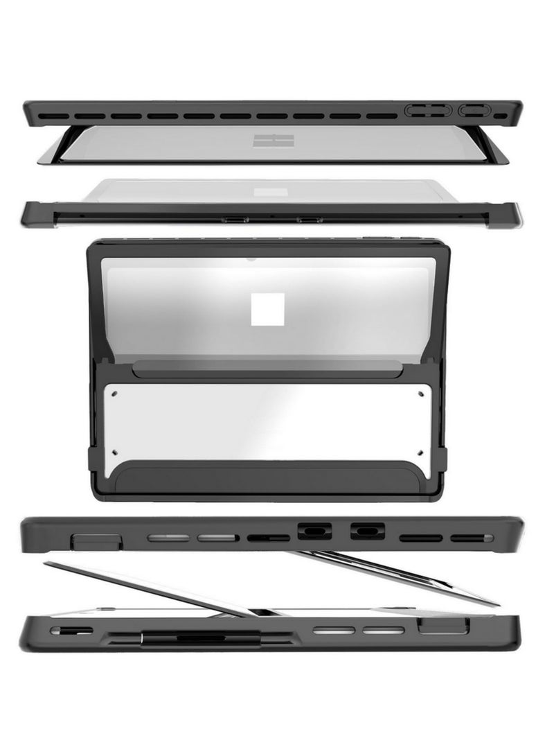 Hard Case for 13 Inch Microsoft Surface Pro 9 and Surface Pro 9 5G 2022 Shockproof Rugged Protective Cover Clear PC Shell Back for Type Cover Keyboard - Image 2
