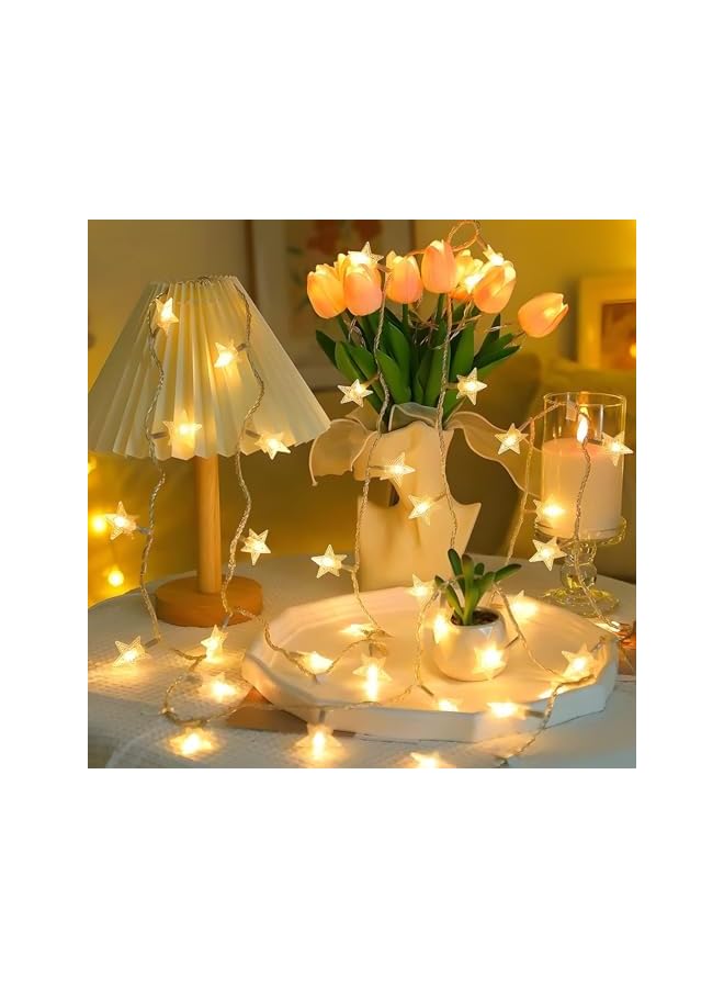 The Bros 20 Star String Lights 3m Fairy Christmas Lights Battery Operated for Indoor & Outdoor, Party, Wedding and Holiday Decorations Warm White - Image 3
