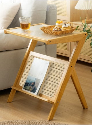 Japanese Light Luxury Simple Modern Style Top Tea Side Table Glass Desktop With Books Newspaper Shelf For Livingroom Balcony Bedroom Studyroom - pzsku/Z9F90C2EE15403CD99ECAZ/45/_/1679710988/2d8d303f-56c7-455f-8364-ec83d86bd5fd