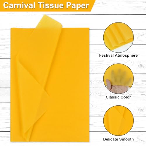AORZIT Purple, Yellow, Green Tissue Paper - Mardi Gras Wrapping Paper, 80 Sheets, 14x20 Inch, Bulk - Gift Bag, Carnival, Masquerade, Holiday Party Favor Decor - Image 3