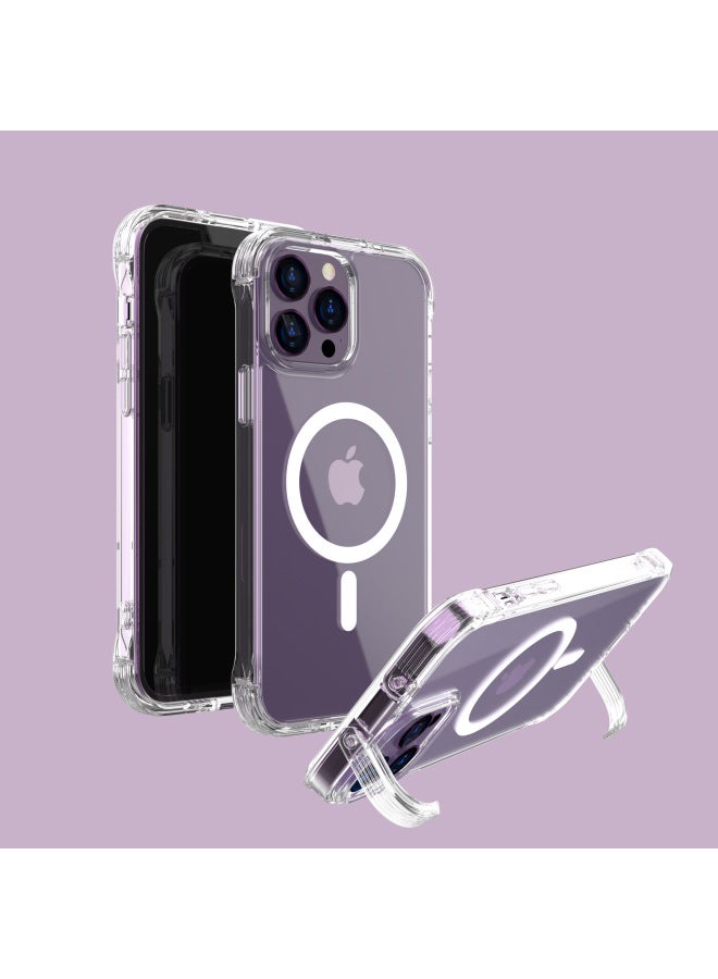 Suitable For Iphone 16 Transparent Shell 15 Magnetic Bracket For Iphone Mobile Phone Case Wireless Protective Cover Pro Max High Permeability-Color:Transparent Magnetic-Applicable Model:For Iphone16 Pro Max - Image 2
