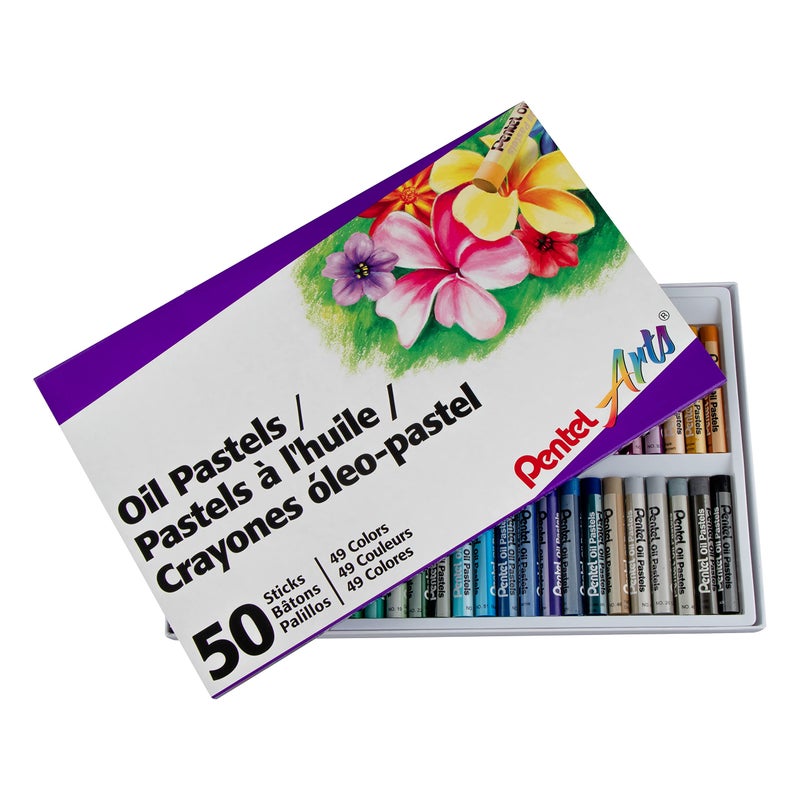 Pentel Oil Pastels - 50 Color Set (PHN-50) - Image 1