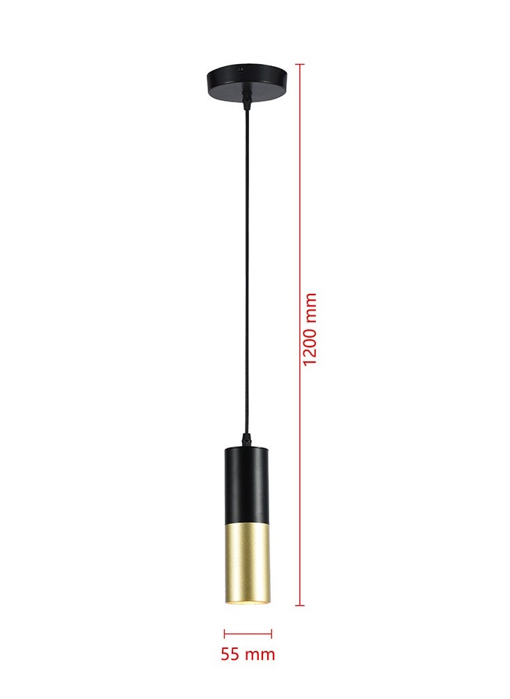 UCANDLE Single cylindrical pendant lamp, gold and black  - Image 2