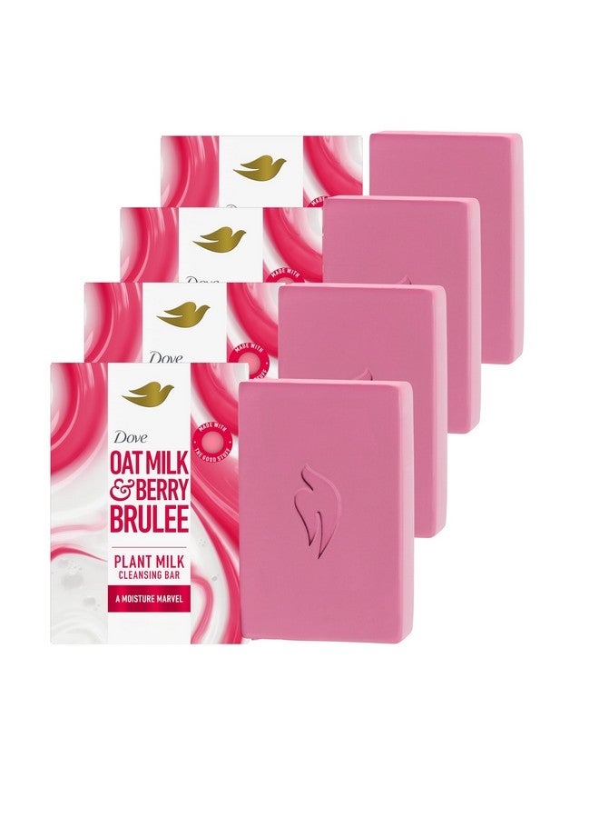 Dove Plant Milk Cleansing Bar Soap Oat Milk & Berry Brulee Moisture Marvel 4 Count for Moisturized Skin Gentle Cleanser, No Sulfate Cleansers or Parabens, 98% Biodegradable Formula 5 oz - Image 1