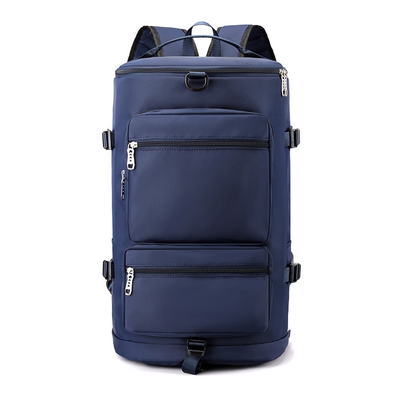 Generic Multifunctional Outdoor Sports Training Backpack Portable Crossbody Lightweight Travel Bag Wet and Dry Separate Swimming Gym Bag Dark blue 