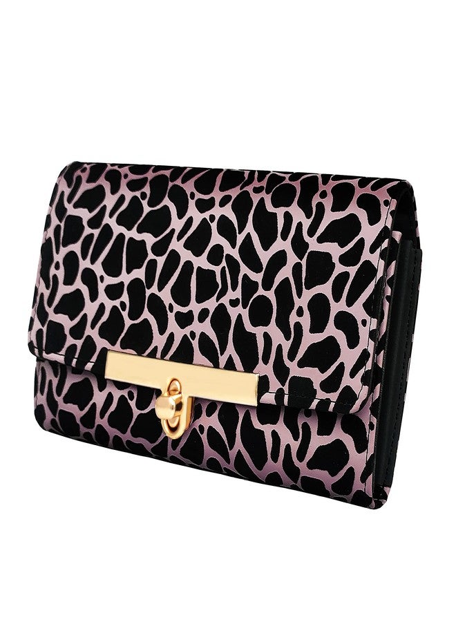 ALSU Women's Pink Hand Clutch Wallet Purse | Phone Pocket | 4 Card Slots | Jaguar Stripes Print(gdu-017pnk) - Image 1