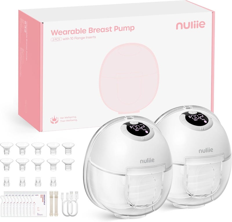S32 Wearable Breast Pump - Hands-Free Electric Pump with 4 Modes, 9 Suction Levels, and 10 Flange Inserts (2 Packs, White) - Image 1