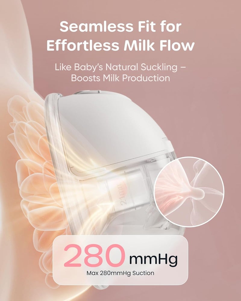 S32 Wearable Breast Pump - Hands-Free Electric Pump with 4 Modes, 9 Suction Levels, and 10 Flange Inserts (2 Packs, White) - Image 2