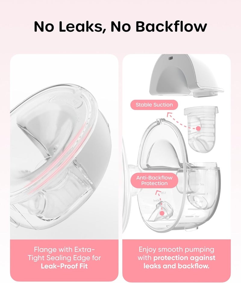 S32 Wearable Breast Pump - Hands-Free Electric Pump with 4 Modes, 9 Suction Levels, and 10 Flange Inserts (2 Packs, White) - Image 5