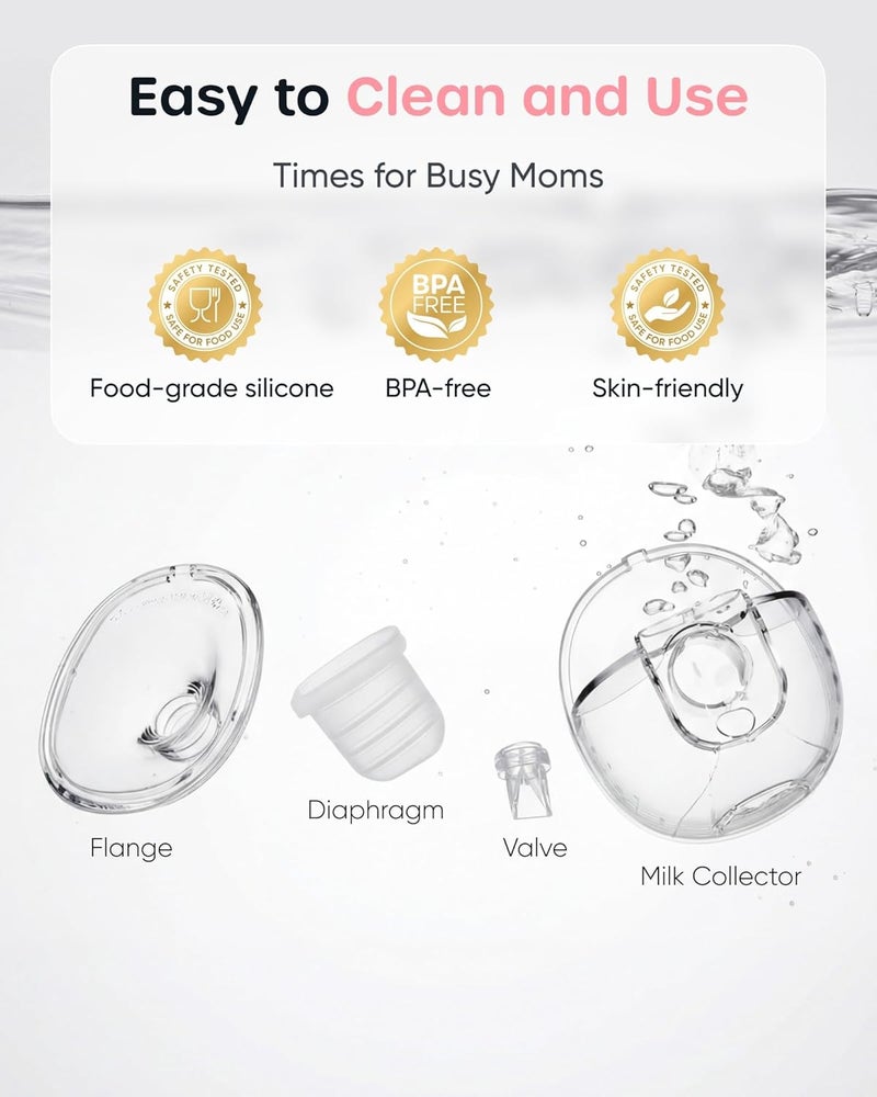 S32 Wearable Breast Pump - Hands-Free Electric Pump with 4 Modes, 9 Suction Levels, and 10 Flange Inserts (2 Packs, White) - Image 3