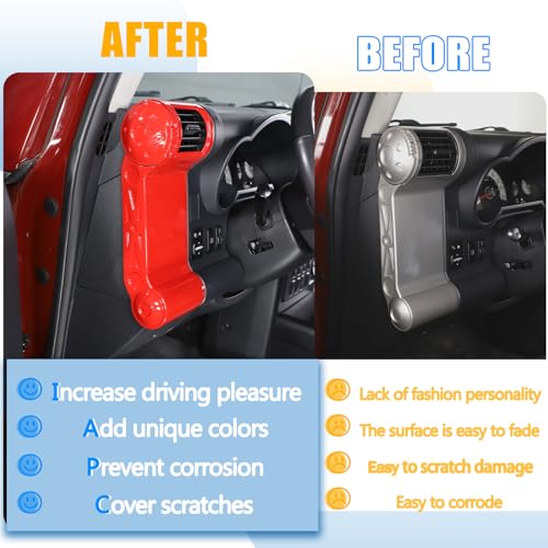 LLKUANG ABS Car Dashboard Side Air Outlet Frame Decorative Panel for Toyota FJ Cruiser (XJ10) 2007-2022 A/C Air Vent Kit Interior Accessories (Red) - Image 2