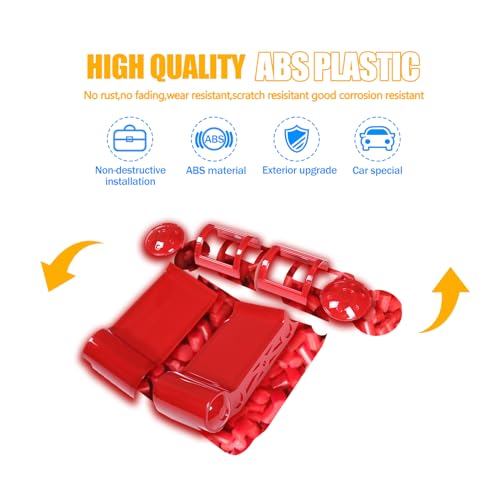 LLKUANG ABS Car Dashboard Side Air Outlet Frame Decorative Panel for Toyota FJ Cruiser (XJ10) 2007-2022 A/C Air Vent Kit Interior Accessories (Red) - Image 3