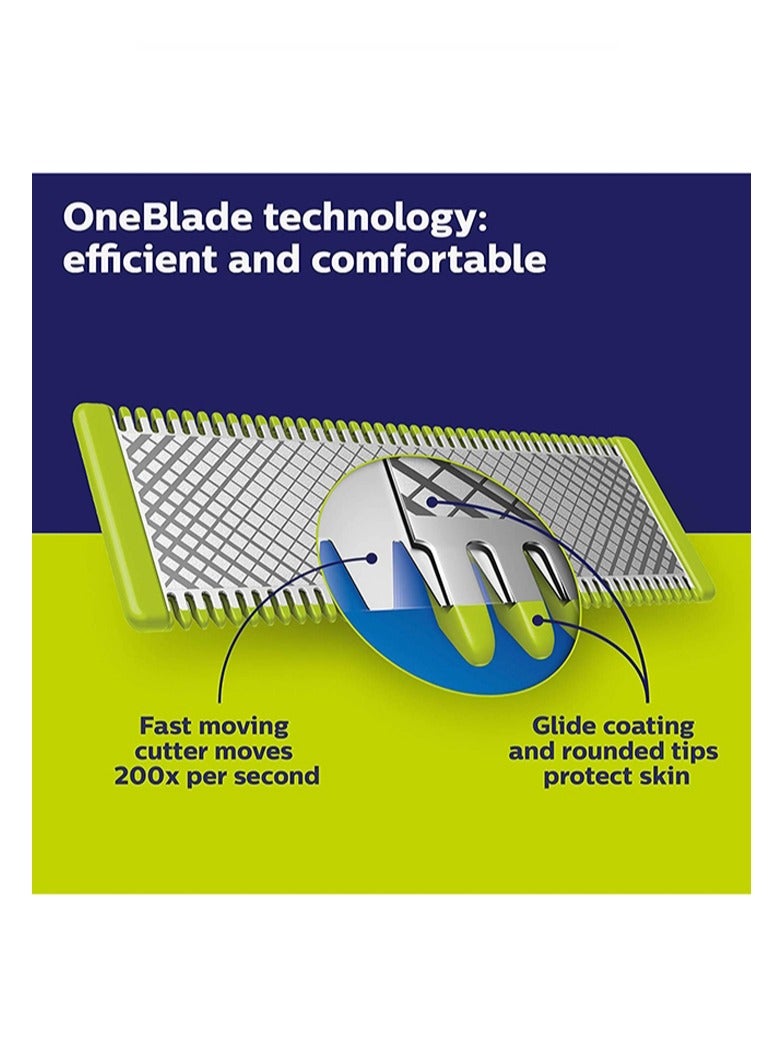 Philips OneBlade Replaceable Blade QP220/50 Lime Green/Silver/Black - Image 3