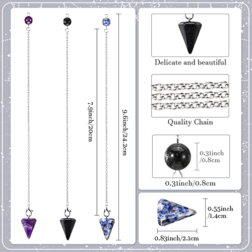 Yulejo 3-Shelf Pendulum Holder Crystal Shelf, Black Hand Moon Design for Crystal Essential Oil Display - Image 3