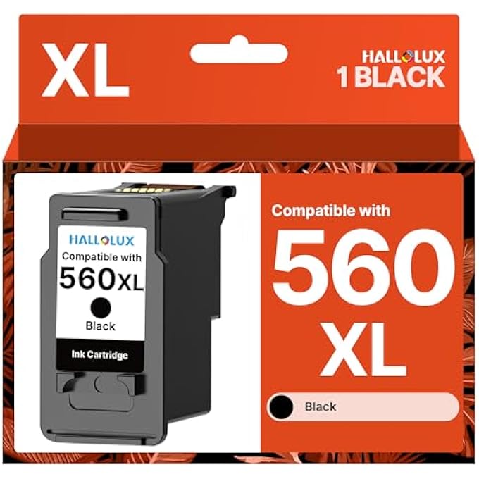 560 XL BLACK PRINTER CARTRIDGES COMPATIBLE WITH CANON 560 561 BLACK CARTRIDGES FOR CANON PIXMA TS5350I CARTRIDGES TS7450I TS5350 TS5350A TS7451I TS5351 TS5351I TS5351A TS7450 TS7451 (1 BLACK) - Image 1