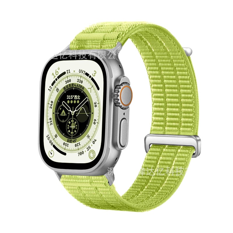 سوار ساعة ذكية سوار نايلون حلقي متوافق باللون رمادي قابل للتعديل مع Apple Watch 38/40/41/42/44/45/49mm بملاءمة قابلة للتعديل وحزام بديل - Image 3