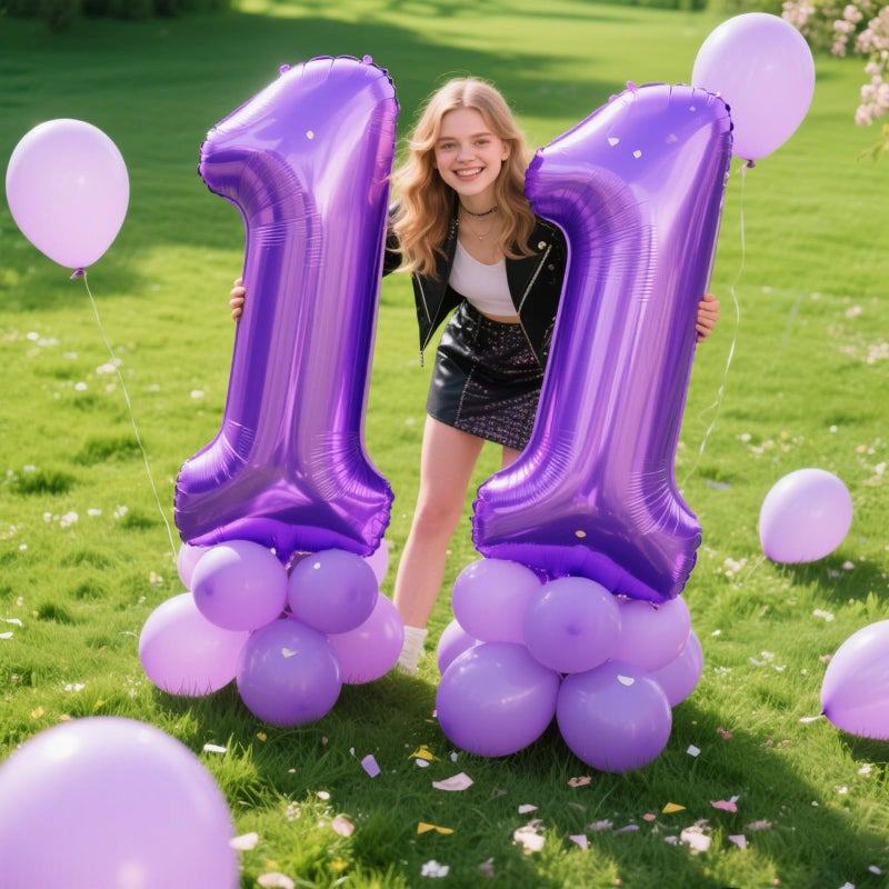 Kelfuoya 40 Inch 1 Balloon Purple Number Giant Large 10 12 13 15 Foil for Birthdays,Anniversaries Graduations, 10th 21th Birthday Decorations for Kids - Image 5