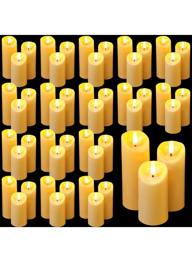 Rossesay 48 Pcs Christmas Flameless Candles Bulk Flameless Pillar Candles Romantic Night for Him Set Battery Operated LED Candles for Proposal Wedding Valentine's Day Halloween Diwali - Image 1