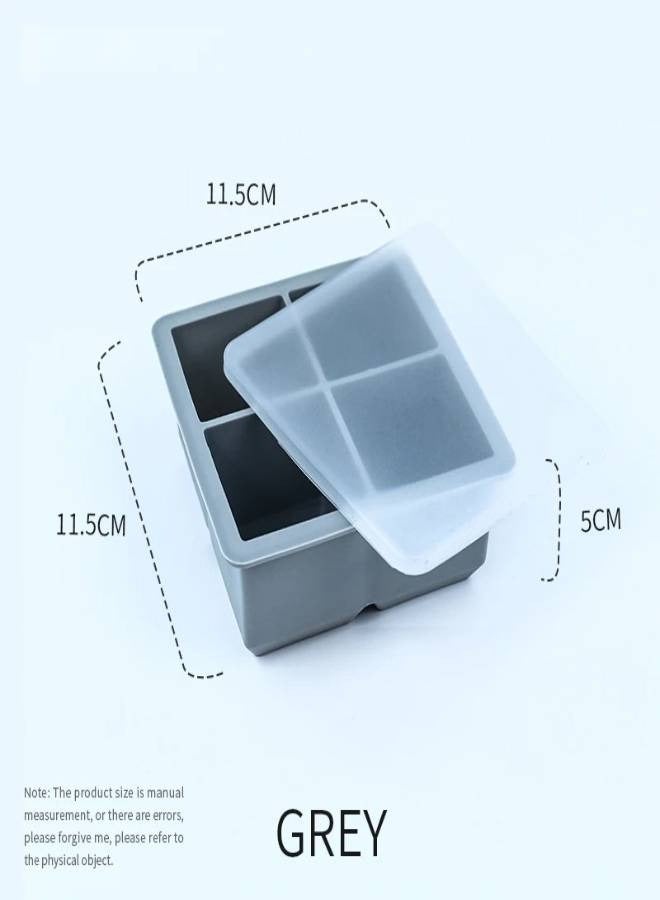 AROAQ Silicone Large Ice Molds 2 Inch Big Ice Cube Trays with Removable Lid BPA-Free Easy Release and Stackable Flexible Ice Cube Tray - Image 1