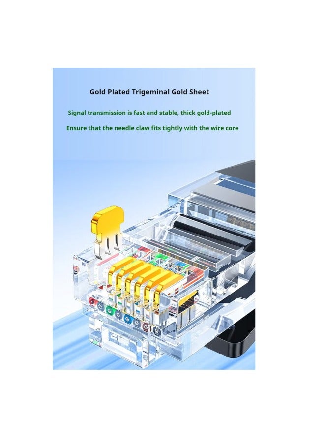 كابل إيثرنت M-PARD Cat6 جيجابت عالي السرعة 1000 ميجابت في الثانية كابل إنترنت RJ45 شبكة محمية كابل LAN متوافق مع PS5 PS4 Xbox One جهاز توجيه التلفزيون الذكي لوحة تمديد واي فاي 1.5 متر أزرق - Image 3