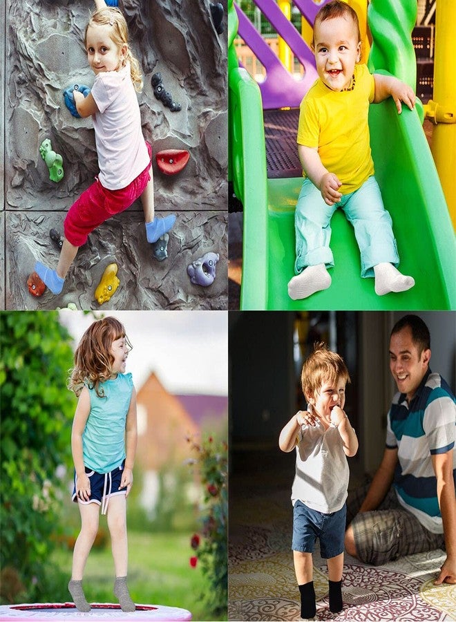 HYCLES Toddler Grip Socks - 12 Pairs Anti-slip Socks 1-7 Years for Baby Boys Girls Kids Children Anti-skid Sox, 02 Black/Grey/White 12 Pairs, 1-3 Years - Image 5
