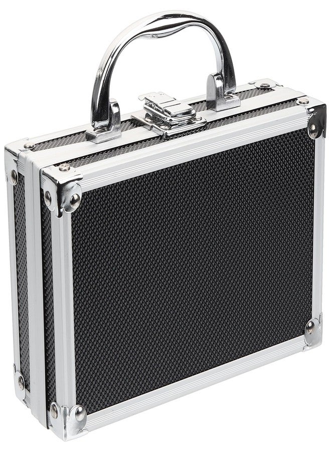 ERINGOGO Aluminum Attache Case - 7inch Lock Metal Briefcase with Ripple Foam, Hard Aluminum Carrying Case for Men, Universal Portable Tool Case for Laptop/Luggage/Instrument, Black - Image 1