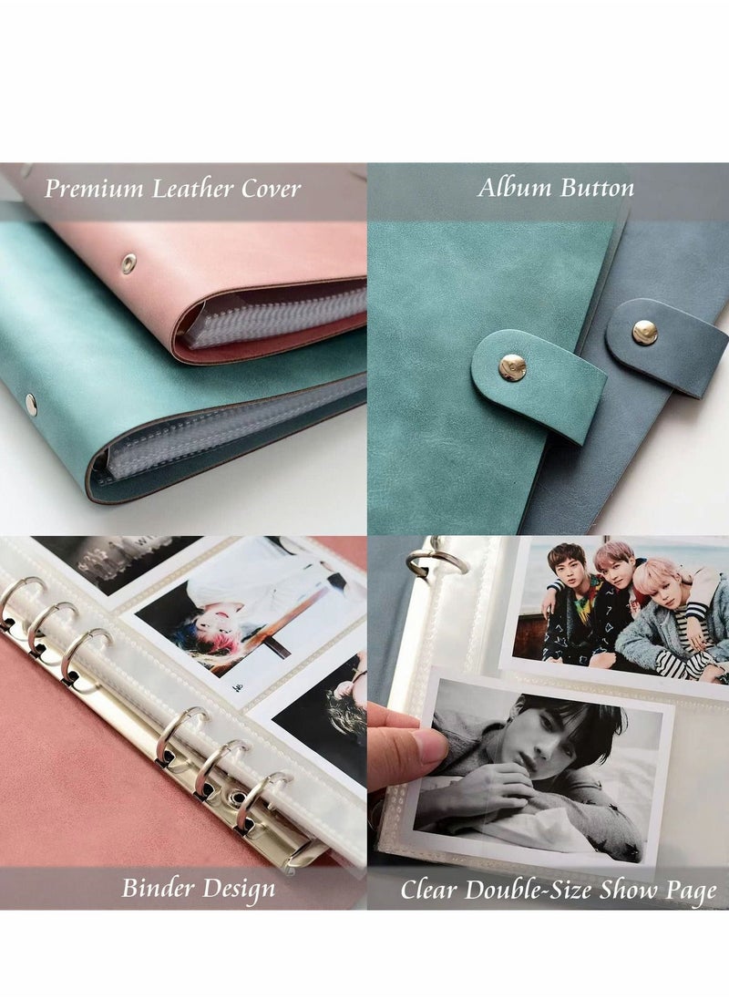 Photo Albums 200 Pockets Premium Leather Fujifilm Instax Mini Album, Wallet Size 3 Inch Picture Name Card Book - Image 2