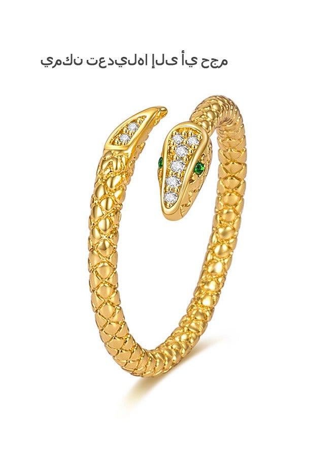 Beyond Snake Twistable Ring, 14K Gold Plated Anti Fading Titanium Ring, Luxury Gold Ring for Women (Golden) - Image 1